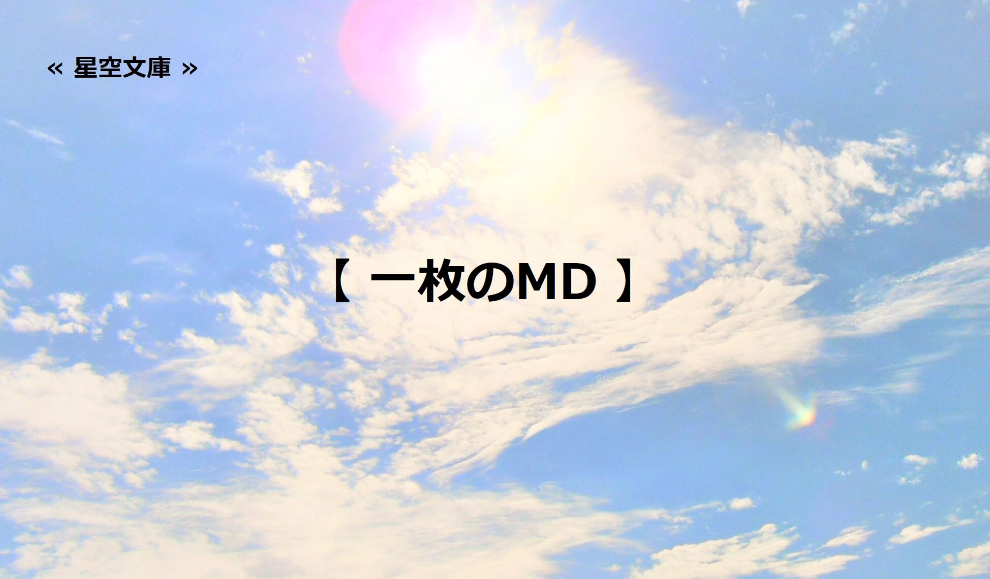 一枚のMD