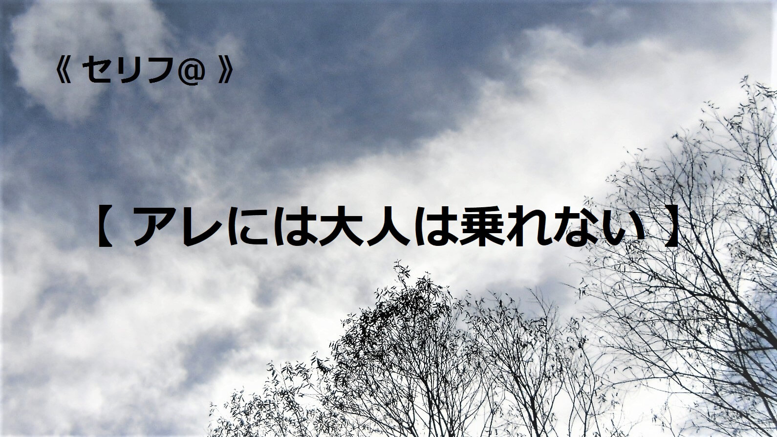 アレには大人は乗れない